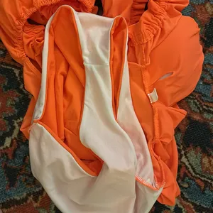 Orange Puff Sleeve One Piece Swimsuit thumbnail 5