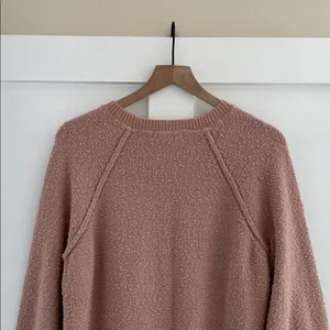 KNOX ROSE Boucle Knit Soft Textured Raglan Sweatshirt Sweater Mauve Pink Size M thumbnail 6