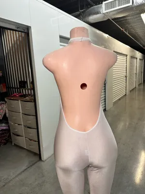 White Halter Bodysuit Jumpsuit | DIY Halloween Costume Outfit 👼🐰 thumbnail 6