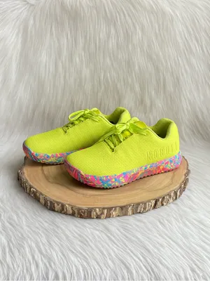 NOBULL Neon Yellow Sneakers with Multicolor Sole thumbnail 5
