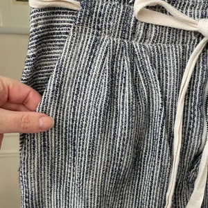 Free People Blue Stripe Taper Pants Tie Waist 4 thumbnail 4