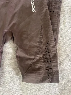 Gymshark Brown/Mauve Seamless High-Waist Leggings with Laser-Cut Panels thumbnail 3
