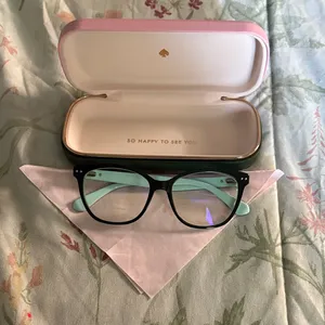 Kate Spade Adrie Black and Mint Eyeglasses with Pink Case thumbnail 1