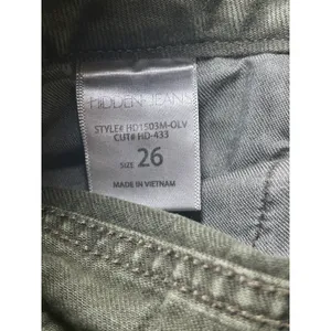 Hidden Belted Olive Green Jeans High Waist Straight Leg‎ Denim Size 26 thumbnail 5