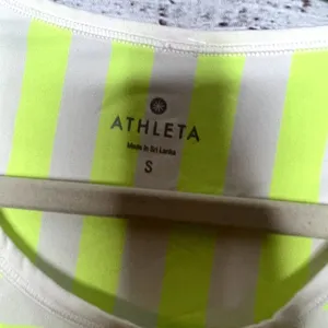 Athleta Ocean Stripe CHI Muscle Tank Top Neon Yellow Athletic Small thumbnail 6