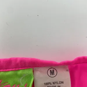 Shell Shack Vintage 80s Surf Crop Top Womens Size M Neon Pink Nylon‎ Retro Y2K thumbnail 5