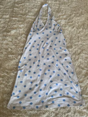 Women’s Halter Dress - Blue Floral (S) thumbnail 1