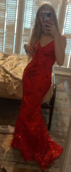 Red Prom Dress Size 0 thumbnail 3