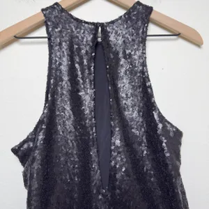 Free People Women Party Dress‎ Black Sequin Backless High Neck Mini Sparkly Glam thumbnail 5