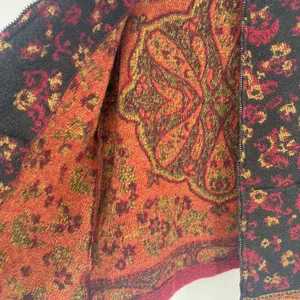 IVY Tapestry Full Zip Jacket Black Red Paisley Pockets Mock Neck Size Medium thumbnail 4