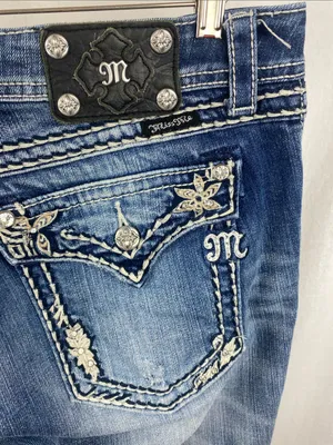 Miss Me Blue Denim Cropped Capri Jeans 33 thumbnail 5