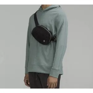 Lululemon Everywhere Belt Bag Black Fuzzy Fleece Crossbody Utility Y2K Goth Emo thumbnail 2