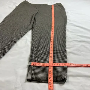 Herringbone Black Tan Straight Leg Slacks XL Stretch Pants Office Wear Casual thumbnail 6