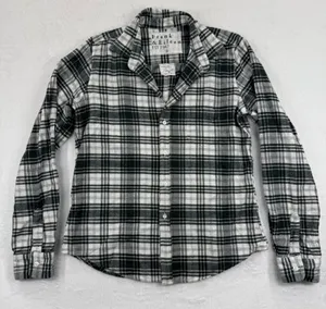 Frank‎ & Eileen Womens Flannel Shirt Black White Plaid Cotton Top Small thumbnail 1