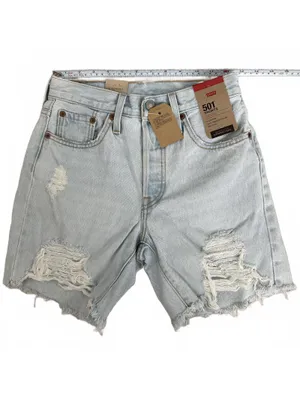 Levi's 501 Mid Thigh Distressed Cotton Shorts Shake It Up NWT Size 24 thumbnail 3