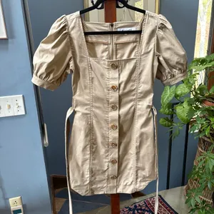 Elliatt x REVOLVE Vanessa Dress Sand sz S, Puff Sleeve, Quiet Luxury Mini thumbnail 5