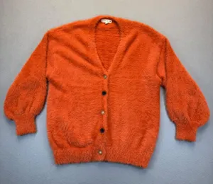 Anthropologie Moon River‎ Fuzzy Eyelash Knit Cardigan Sweater S Balloon Sleeve thumbnail 1
