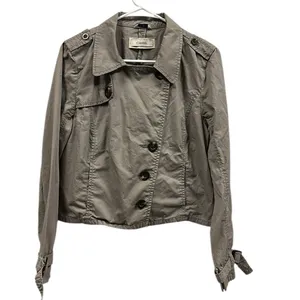 Caslon Cotton Tan Khaki Button Up Lightweight Jacket Imported Womens Large thumbnail 5