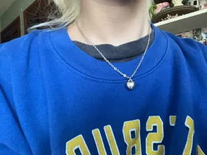 chubby silver heart necklace thumbnail 2