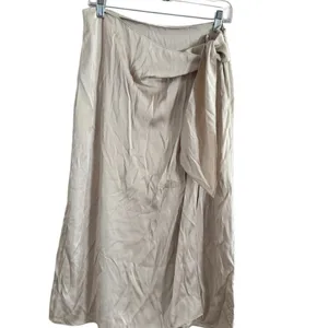 Club Monaco Cream Midi Wrap Skirt thumbnail 8