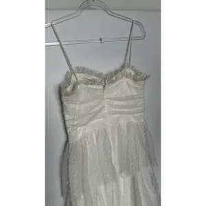Lulus 2010s Ivory Swiss Dot Mesh Bustier Tiered Dress Medium thumbnail 16