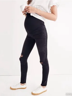 Madewell Maternity Jeans Size 27 Black Sea Over Belly Skinny‎ Alternative Grunge thumbnail 2