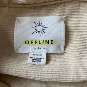 OFFLINE by Aerie Corduroy Pullover XL Beige Oversized Shacket Boho thumbnail 4