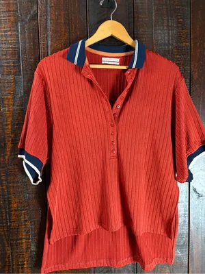 Urban Outfitters Oversized Women's Ribbed Polo Top thumbnail 2
