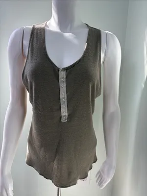 Free People Intimately Laid Back Green Ribbed Tank L thumbnail 7