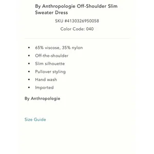 Anthropologie Off-Shoulder Slim Sweater Dress thumbnail 6