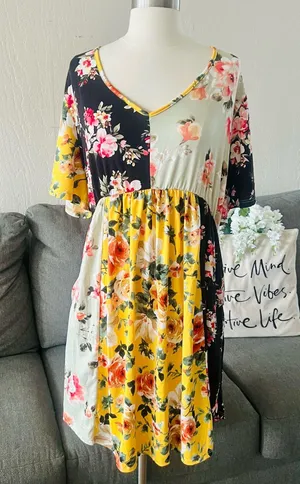 Floral Patchwork Haptics By Holly Harper Dress Multiple Size 2X thumbnail 1