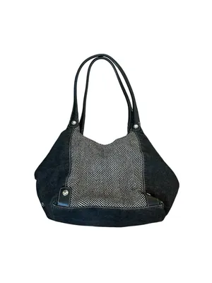 Vintage Tommy Hilfiger Black Denim Herringbone Shoulder Bag Y2K Preppy Boho thumbnail 2