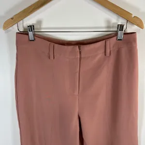 Avec Les Filles Womens Dusty‎ Rose Cropped Wide Leg Seam Front Trousers Size 6 thumbnail 3