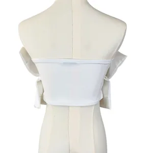 Zara Voluminous Ruffled Bandeau Boob Tube Bralette Oyster White thumbnail 3