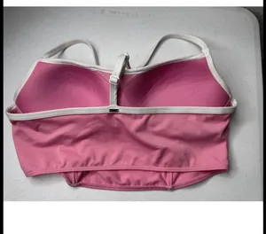 Pink Active Victoria's Secret Sports Bra Pink White Trim Molded Cup Large L/G thumbnail 4