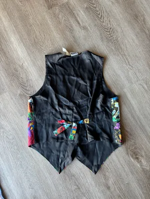Vintage Basic Editions Halloween Trick Treat Ghosts Black Vest V Neck thumbnail 7