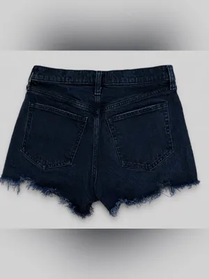 Abercrombie & Fitch High Rise Mom Shorts Black Distressed Denim Size 27 / 4 thumbnail 2