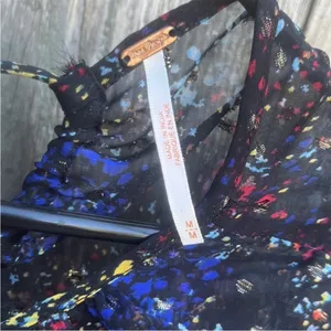 EUC Free People Anna Open Back Dress Black Floral Size Medium thumbnail 9
