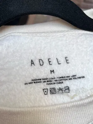 Adele Hello It's Me Crewneck Sweatshirt Official Concert Merch Bone White Medium thumbnail 4
