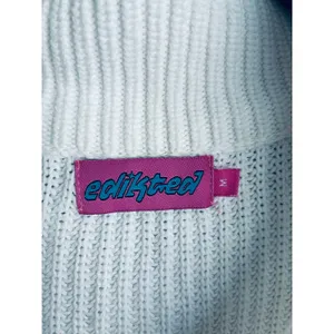 Edikted Sweater Oversized Quarter Zip Striped Bell Sleeve Knit Medium thumbnail 5
