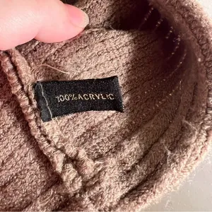 Women's One‎ Size Open Front Circle Cardigan Sweater Brown Ribbed Short Sleeve thumbnail 8