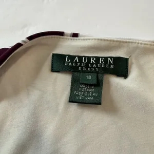 Ralph Lauren Purple Ivory Floral‎ Ruched Stretch Sleeveless Sheath Dress Size 18 thumbnail 8