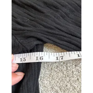 Reformation Jeans Mini Dress M Black Ribbed Long Sleeve Crew Neck thumbnail 9