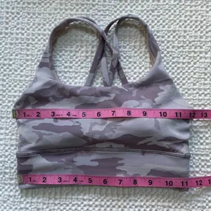 LULULEMON Energy Bra Long Line Ribbed Incognito Camo Iris Violet Verbena Size 4 thumbnail 9