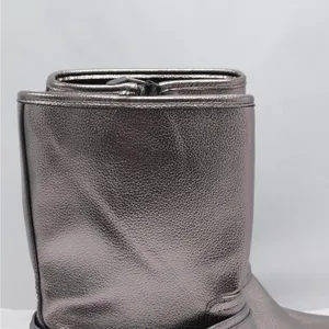 Dolce Vita Armonda Metallic Ankle Boots Womens 6 Silver Buckle Moto Biker Riding thumbnail 6