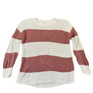 Old Navy Stitchy Pink Stripe Sweater Tunic XL thumbnail 2
