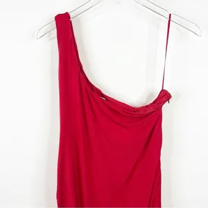 Remi x Revolve Gigi One Shoulder Slit Maxi Dress Women's Size 2X Red Glam thumbnail 5