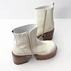 JEFFREY CAMPBELL Quavo Ice Crinkle Patent Leather Chunky Heel Platform Boots 6 thumbnail 5