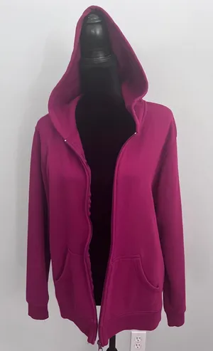 SB Active Womens XL Magenta Pink Full Zip Fleece Hoodie Sweatshirt Pockets thumbnail 1