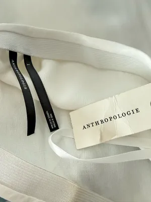 ANTHROPOLOGIE Silky Tube Top Ivory Blouse Sleeveless Size L NEW thumbnail 6